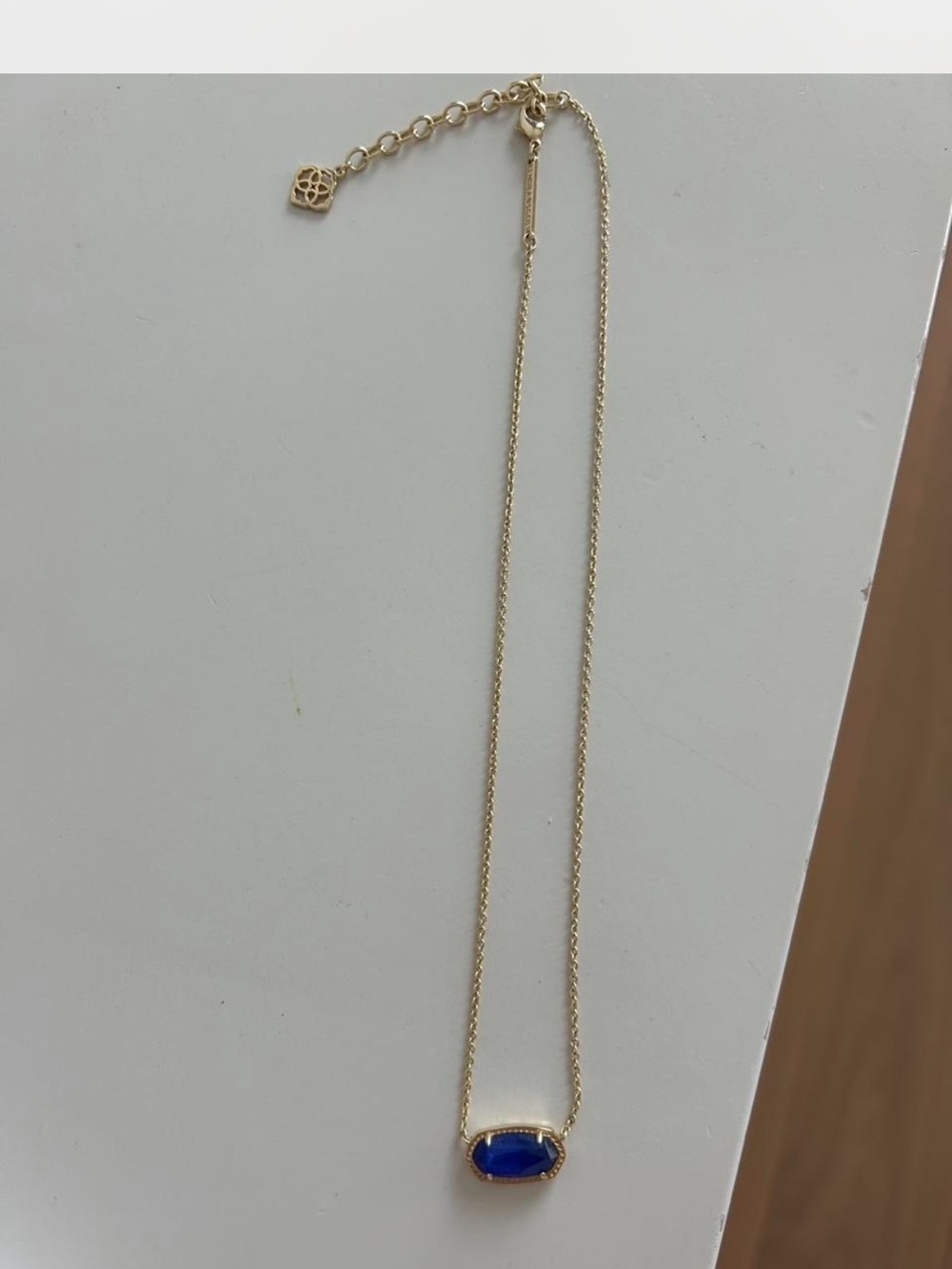 Kendra Scott Gold Necklace with Cobalt Blue Stone